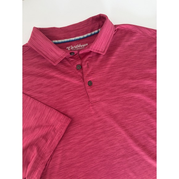 Caribbean Performance Other - Caribbean Performance Mens 2XL Pink Space Dye Polo Shirt Short Sleeve Golf Top